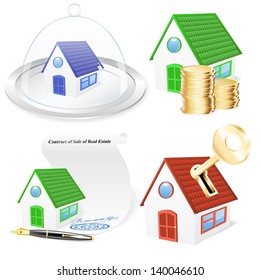 Vector 3D Real Estate Business Icon Set