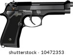 vector of 3D realistic 9mm handgun