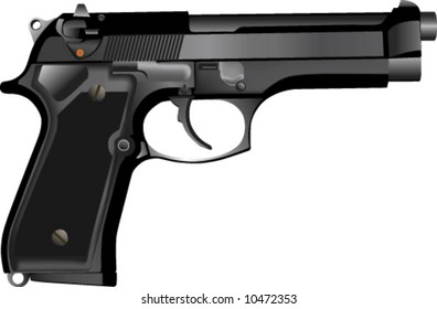 vector of 3D realistic 9mm handgun