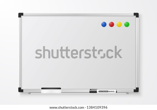 Download Vector 3d Realistic Blank Magnetic Whiteboard Stock Vector Royalty Free 1384109396