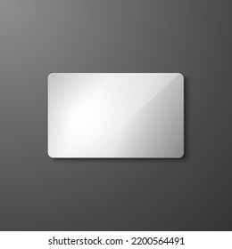 Vector 3d Realistic Blank Silver Credit Card. Design Template of Plastic Credit or Debit Card for Mockup, Branding. Front, Top View