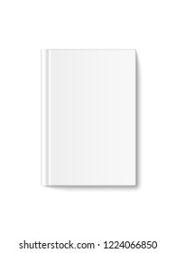 Vector 3d realistic book cover front view, vertical closed mockup, isolated on white background. Books design template for magazine, notebook, illustration.