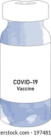 Vector 3d Realistic Bottle of COVID-19 Coronavirus Vaccine Icon Closeup Isolated on White Background. Drug Ampoule Design Template, Clipart, Mockup. Vaccination concept. Front View