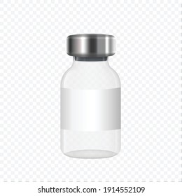 Vector 3d Realistic Bottle isolated. Coronavirus Vaccine,