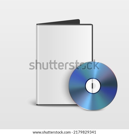 Vector 3d Realistic CD, DVD with Plastic Case Isolated on White. CD Box, Packaging Design Template for Mockup. Compact Disk Icon, Front View
