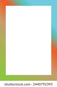 Vector 3d Realistic colorful Decorative Vintage Frame, Border Icon Closeup Isolated. A4 Photo Frame Design Template for Picture, Border Design.Eps 10 format.