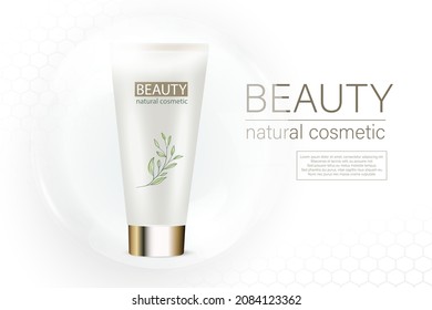 Vector 3d realistic empty plastic tube. Deep pore cleansing mask, hand cream, body gel, tonic. Cosmetic product for face care and skin care. Layout for brand promotion, advertising, packaging design