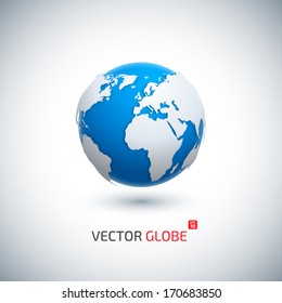 Vector 3D Realistic Globe Icon.