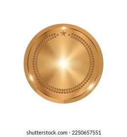 Vector 3d Realistic Golden Metal Blank Coin Icon Closeup Isolated on White Background. 