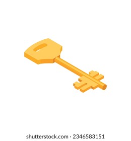 Vector 3d realistic key icon vector illustration