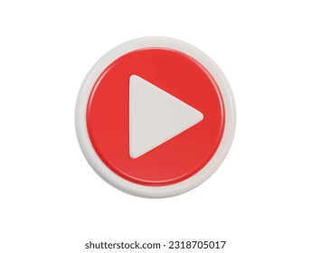 Vector 3d realistic media play button vector illustration for destination