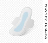Vector 3d Realistic Menstrual Hygiene Products - Sanitary Pad Icon Closeup Isolated. Feminine Hygiene Icon - Sanitary Menstrul Pad, Design Template. Front, Side View