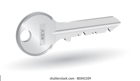 Vector 3D realistic metal key