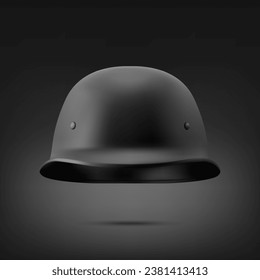 Vector 3d Realistic Military Protect Helmet Icon Closeup. Helmet, Army Symbol of Defense and Protect. Soldier Helmet Design Template