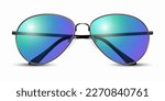 Vector 3d Realistic Modern Unisex Frame Glasses. Black Color Frame. Purple and Blue Transparent Sunglasses for Women and Men, Accessory. Optics, Lens, Vintage, Trendy Glasses. Front View