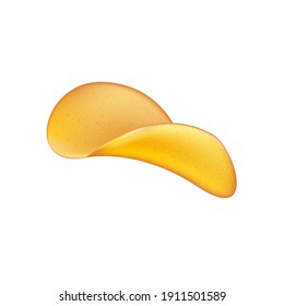 Vector 3d realistic potato ships isolated on white background. potato chips sign or label