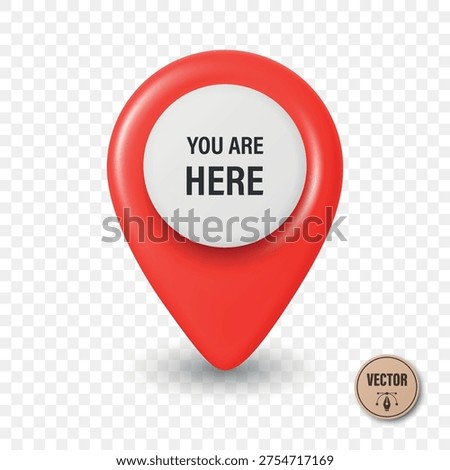 Vector 3d Realistic Red Map Pin Icon. Location Marker. Map Pin Symbol, Map Pin Badge for GPS, Navigation, Address, Place Pointer