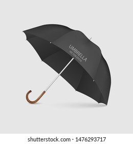 Vector 3d Realistic Render White Blank Umbrella Icon Closeup Isolated on White Background. Design Template of Opened Parasol for Mock-up, Branding, Advertise etc. Front View