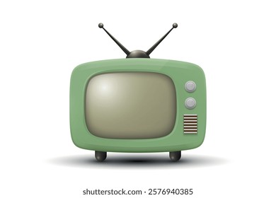 Vector 3D Realistic Retro TV Set Icon. Retro TV Symbol for Web, App, Logo, UI. Retro TV Design Template, Clipart, Illustration for Branding