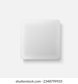 Vector 3d Realistic Round and Square White Metal, Plastic Blank. Top View. Template for Branding, Mock-up.