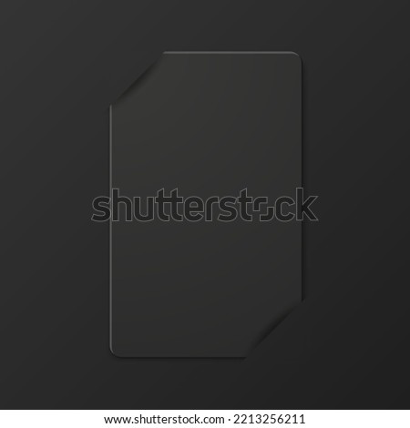 Vector 3d Realistic Vertical Black Guest Room, Plastic Hotel Apartment Keycard, ID Card, Sale, Credit Card Design Template with Paper Cover Case, Wallet Close-up for Mockup, Branding. Top View