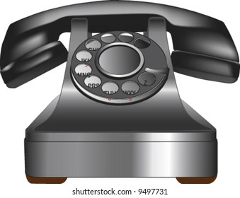 vector of 3D realistic vintage phone