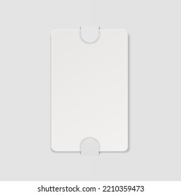 Vector 3d Realistic White Guest Room, Plastic Hotel Apartment Keycard, ID Card, Sale, Credit Card Design Template with Paper Cover Case, Wallet Close-up for Mockup, Branding. Top View