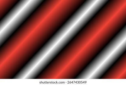 Vector 3D red, black and white stripes wide abstract background. Three-dimensional render illustration. Abstract striped banner. Vector illustration