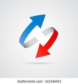 vector 3d red and blue arrows 