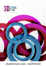 Anillos vectores 3d y fondo de diseño de remolques