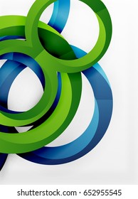 Vektor-3D-Ringe und wirbelnder Hintergrund