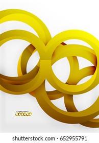 Vector 3d rings and swirls design background