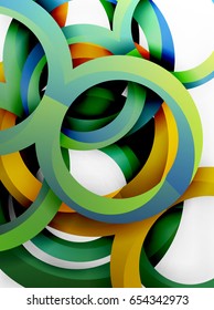 Anillos vectores 3d y fondo de diseño de remolques