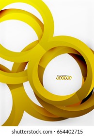 Vector 3d rings and swirls design background