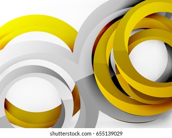 Vector 3d rings and swirls design background