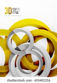 Anillos vectores 3d y fondo de diseño de remolques
