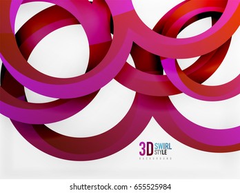 Vektor-3D-Ringe und wirbelnder Hintergrund