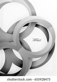 Vector 3d rings and swirls design background