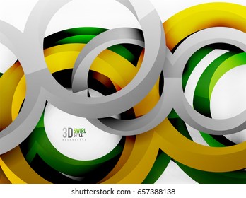 Anillos vectores 3d y fondo de diseño de remolques