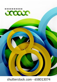 Anillos vectores 3d y fondo de diseño de remolques