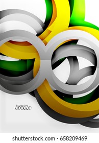 Vector 3d rings and swirls design background