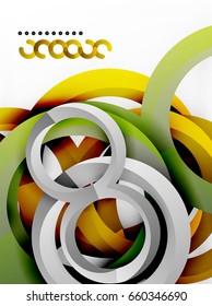 Anillos vectores 3d y fondo de diseño de remolques