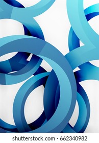 Vector 3d rings and swirls design background