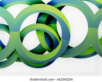 Anillos vectores 3d y fondo de diseño de remolques
