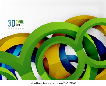 Anillos vectores 3d y fondo de diseño de remolques