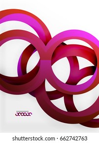 Vector 3d rings and swirls design background