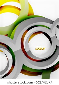 Vector 3d rings and swirls design background