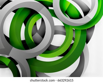 Anillos vectores 3d y fondo de diseño de remolques