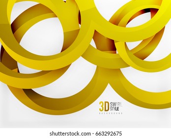 Anillos vectores 3d y fondo de diseño de remolques