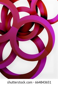 Vector 3d rings and swirls design background
